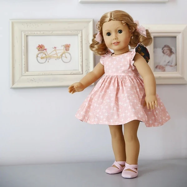 
Wholesale Boutique 18 Inch Baby Doll Pink Ruffle Dresses Dolls Accessories 