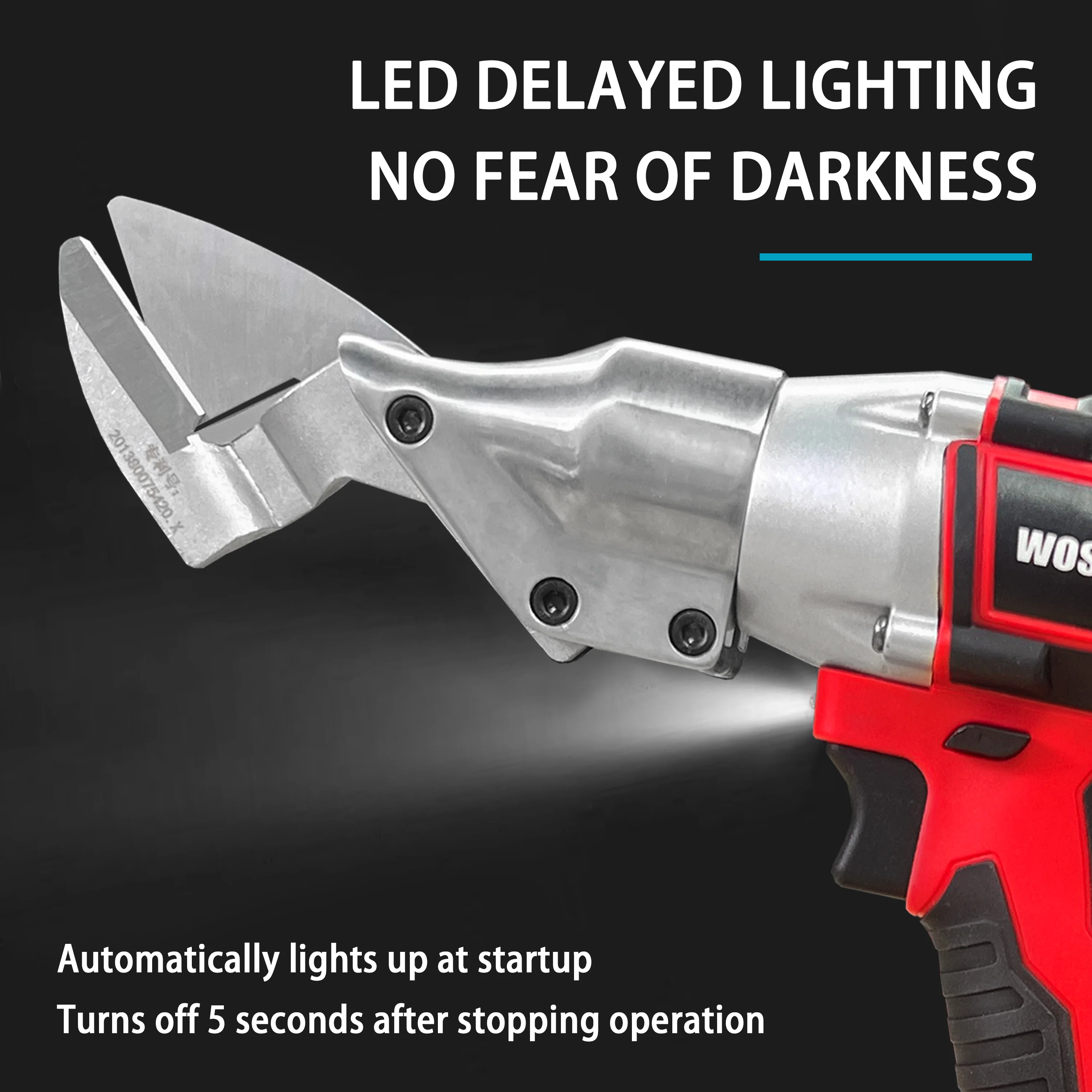 WOSAI  20V 39N.M 3.0Ah Premium Brushless Cordless Lithium Electric Scissors For Metal Sheet