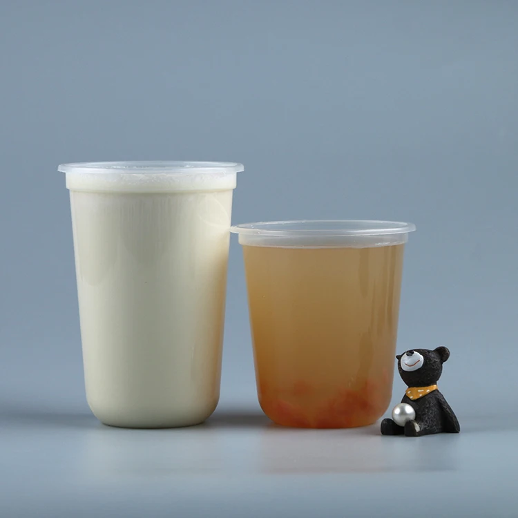 Customizable 98 caliber 500ml PPU cup, transparent disposable plastic Boba tea making coffee cup cold drink delivery cup with c