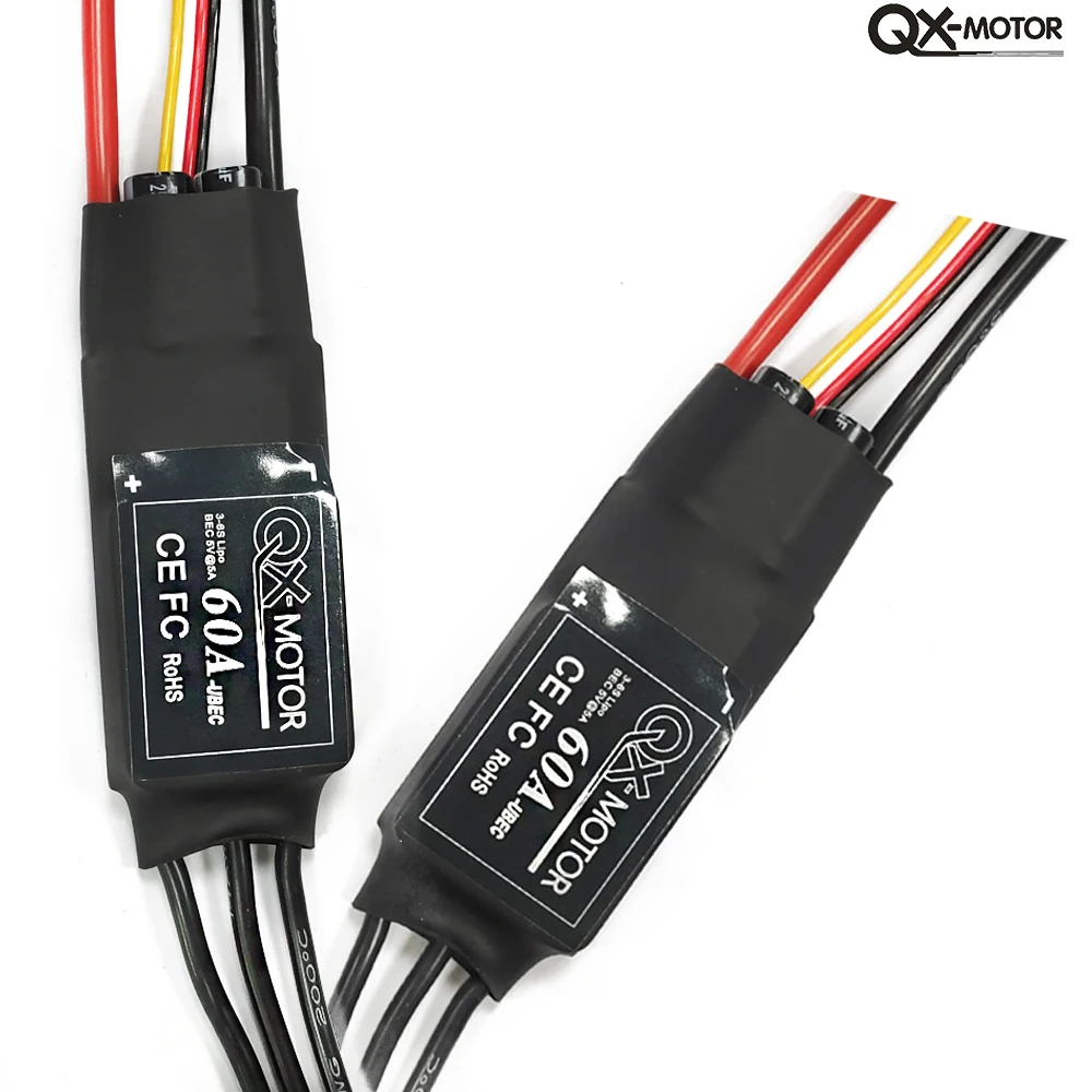 QX-MOTOR 60A 3-6S Brushless ESC with 5v BEC for 64mm 70mm EDF Model Fixed-Wing Aircraft RC Parts & Accs