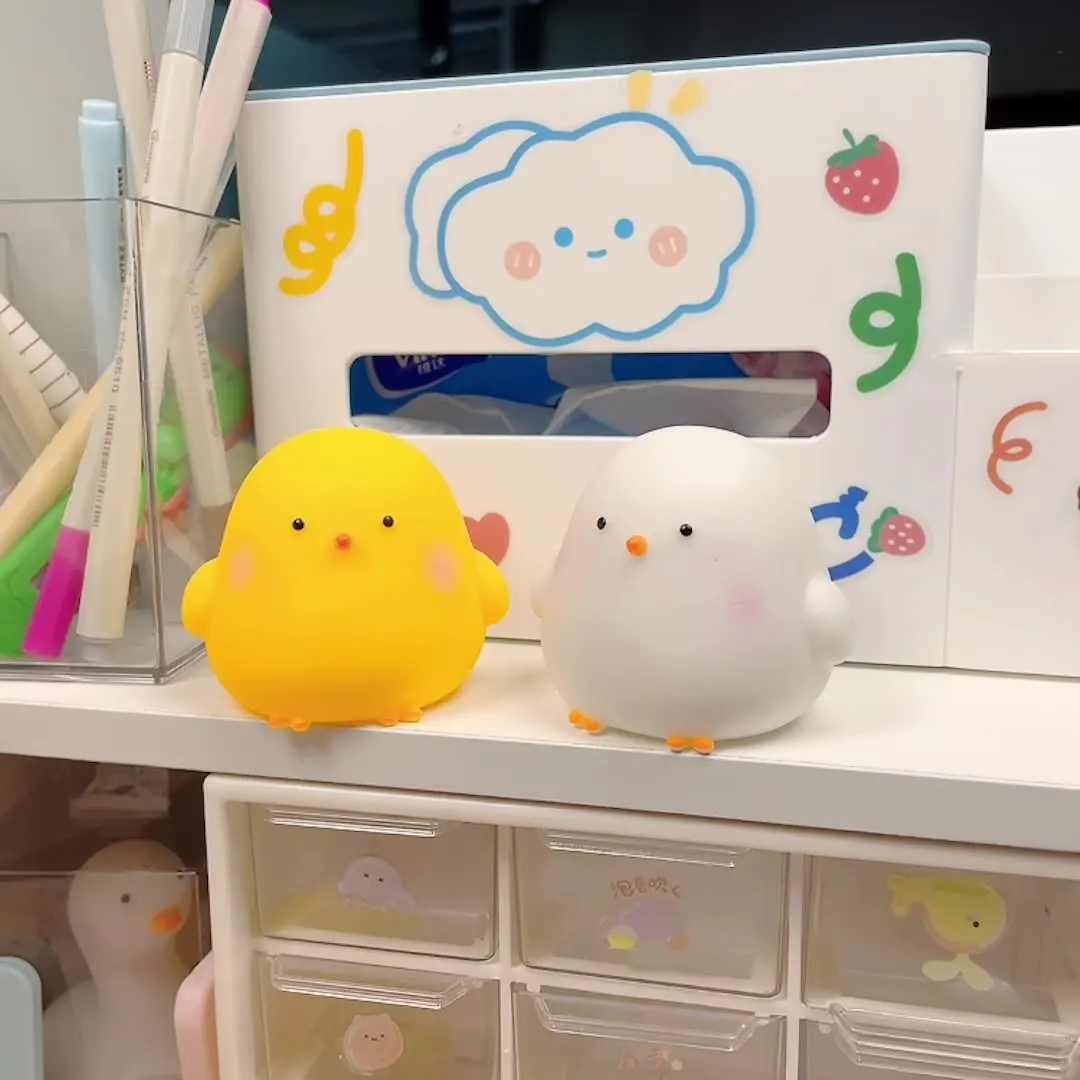 Children Baby Animal Silicone Lamps For Kids Bedroom Led Night Light  Soft Silicone Cute Chicken Night Light