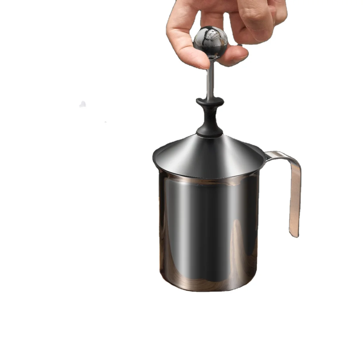 400ML/800ML Stainless Steel Manual Operated Milk Frother Double Mesh  Cappuccino Latte Coffee Foam Pitcher Foamer Creamer