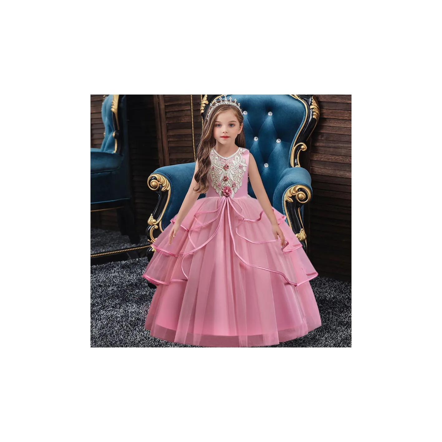 Newborn Baby Girl Skirt Dress White Christening 1 Year Baby Girl Skirt Kids Beautiful Princess Dress
