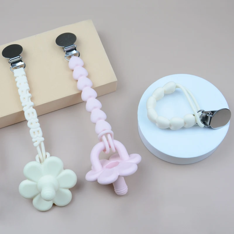 Hapbay New Amazon Hot Goods Wholesale Customized Food Grade Silicone Baby Pacifier Chain For Soother Dummy Teether