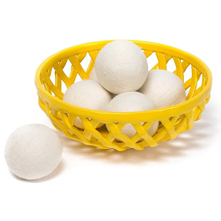 Hot sell Resuable White Organic Lamb Wool Dryer Balls in laundry wool balls for dryer