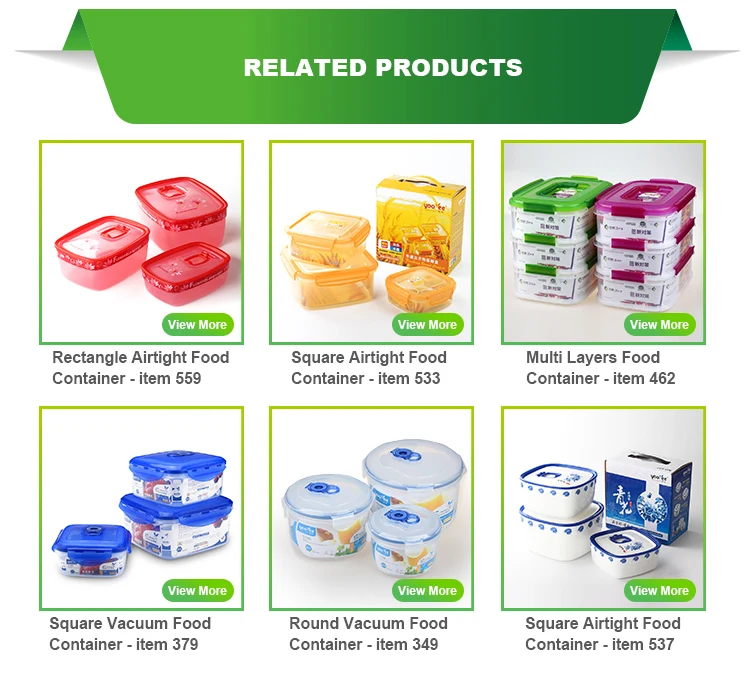 Locked Food Grade BPA free plastic airtight PP food storage container box set