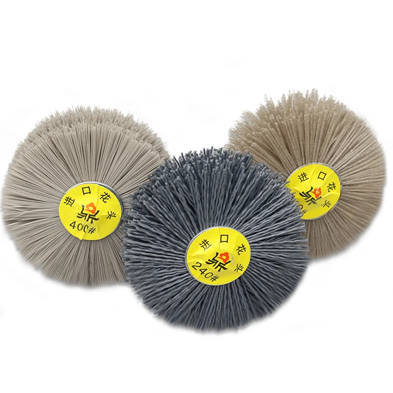 Nylon buffing Abrasive Grinding Wheel Nylon Bristle Brush for Wood Furniture Mahogany Polishing
