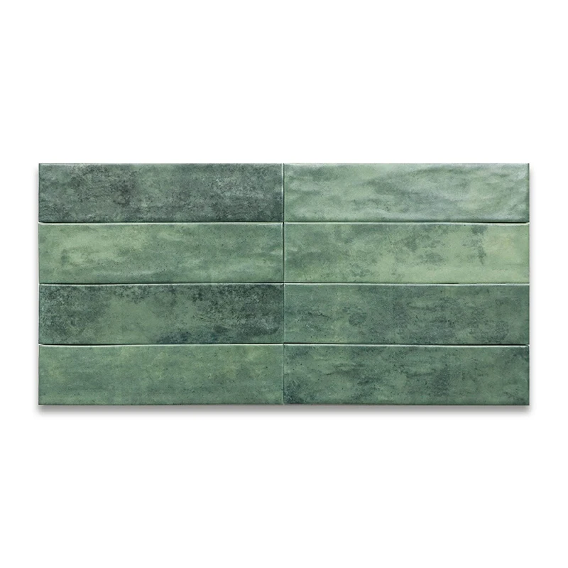 68x280mm Modern Concave Wall Tile Glossy Green Ceramic Porcelain Convex Bread Tile Interior Firebrick Bathroom Walls