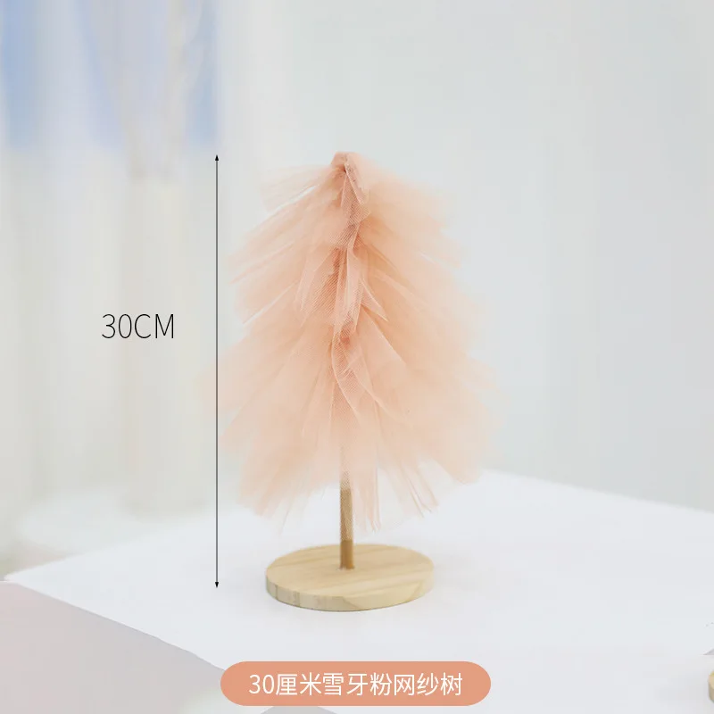 Wholesale Christmas Ins Blue Mini Mesh Christmas Tree Creative Girl Heart Pink DIY Desktop Decoration