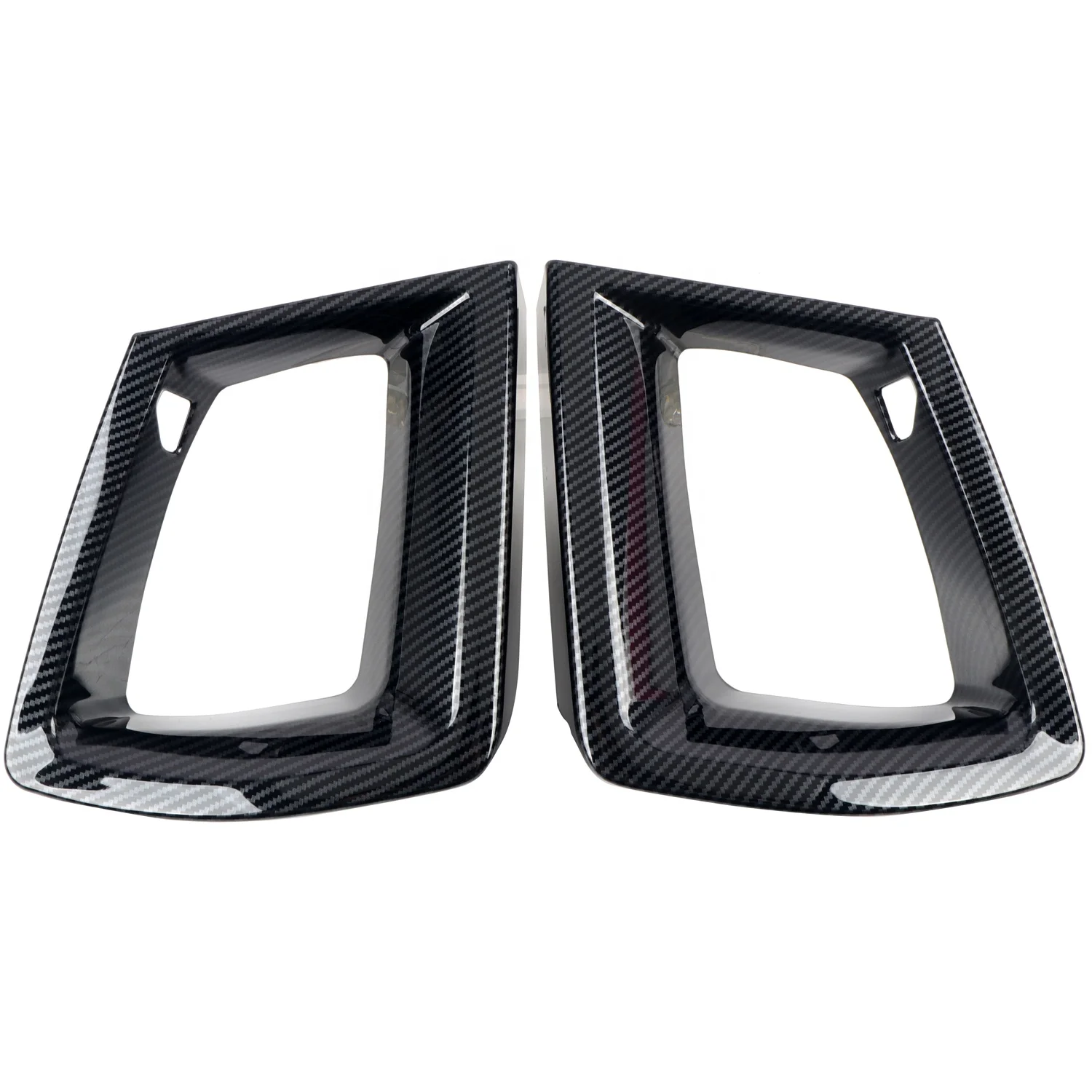 For Ford Mustang GT/GT Premium 2024 2025 Carbon Black Front Bumper Grille Cover Trim Exterior ABS Car Accessories 2pcs