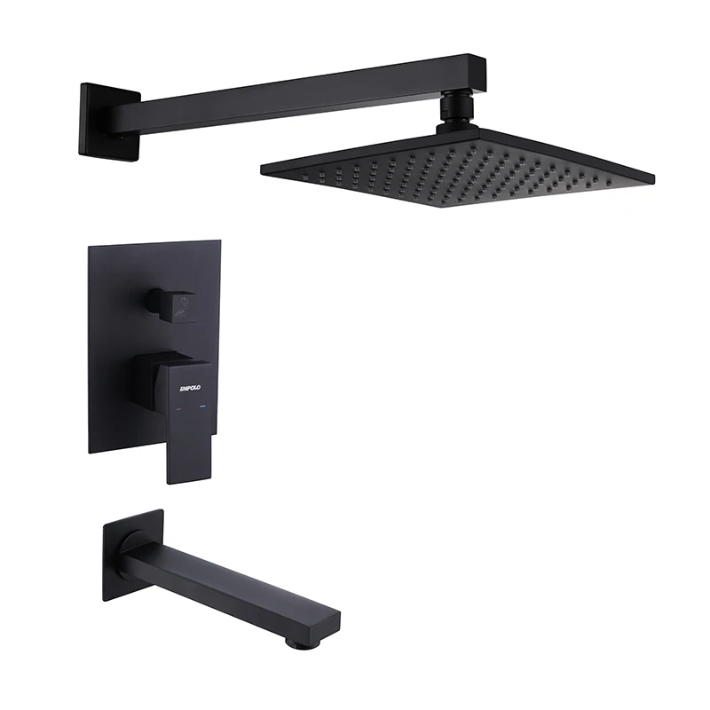 Wall Mounted 2 Hole Brass Waterfall Bathtub Bath-Shower Shower Faucet Mixer Shower Head Kits Robinet Baignoire With Holder