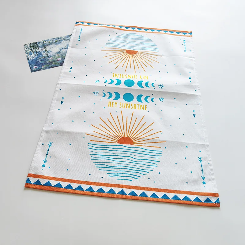 Custom Digitally Printed Tea Towel 100% Cotton Twill Printed Kitchen Tea Towel