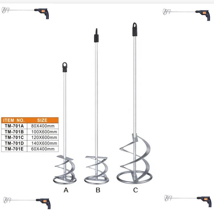 2020 Useful Chinese New Design Cheap Price Factory Hot Selling 80x380x8mm TIG Hex  Mixer Rod Paint  Mixing Drill Paddles Blender