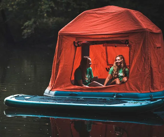 Inflatable water floating island platform tent rafting boat inflatable boat raft tent