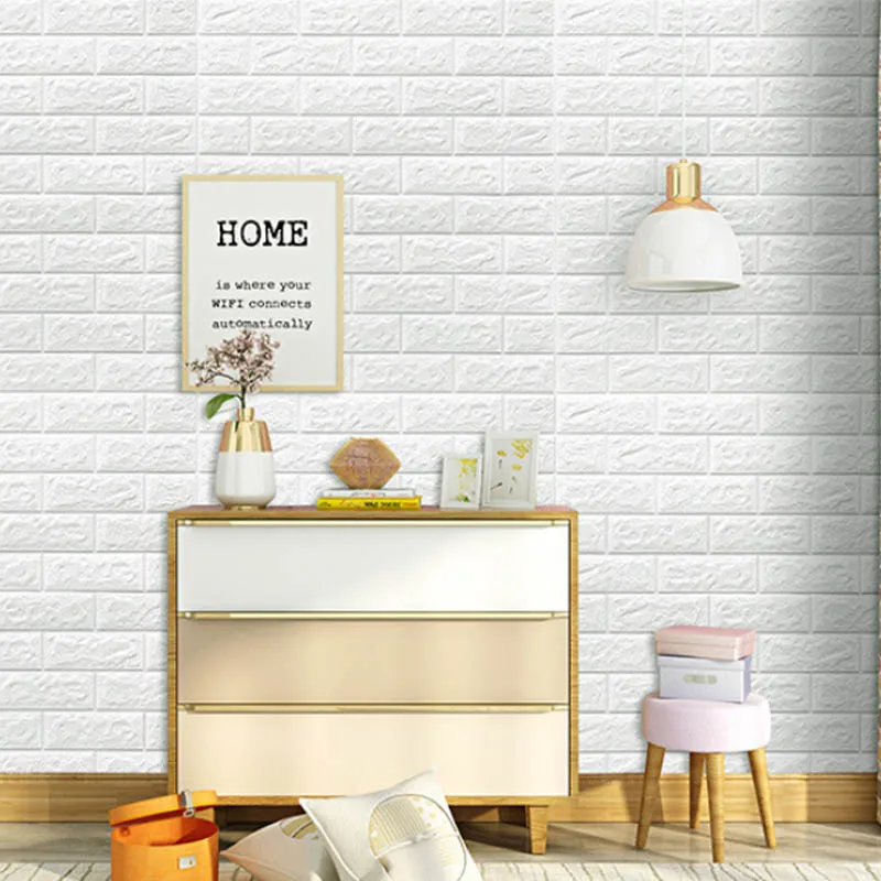 Wall Decorative Sticker 3 Dimension Home Inner Room Cream White Waterproof Moisture Proof