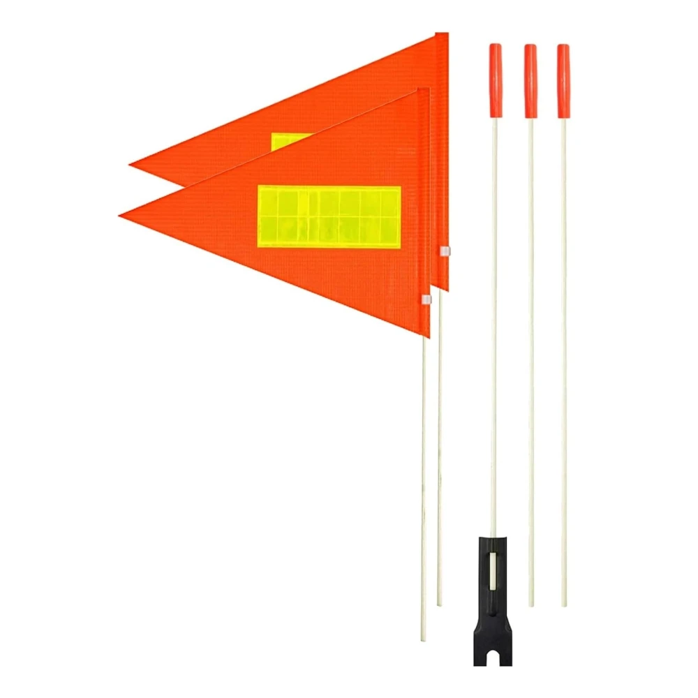 Wholesale Children Cycling Safety Flags Red Flag Reflective Warning Triangle Kids Bikes Outdoor Signs Promotional Banners