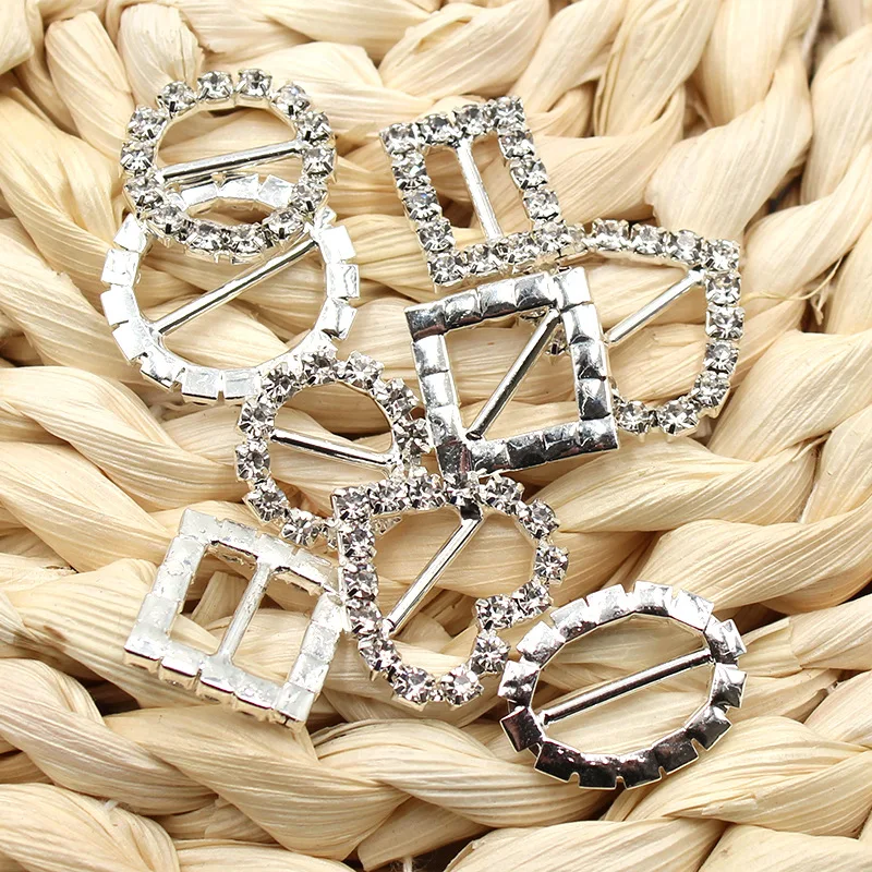 Fashion Style Heart Shape Circle Square Crystal Rhinestone Metal Crystal For Clothes