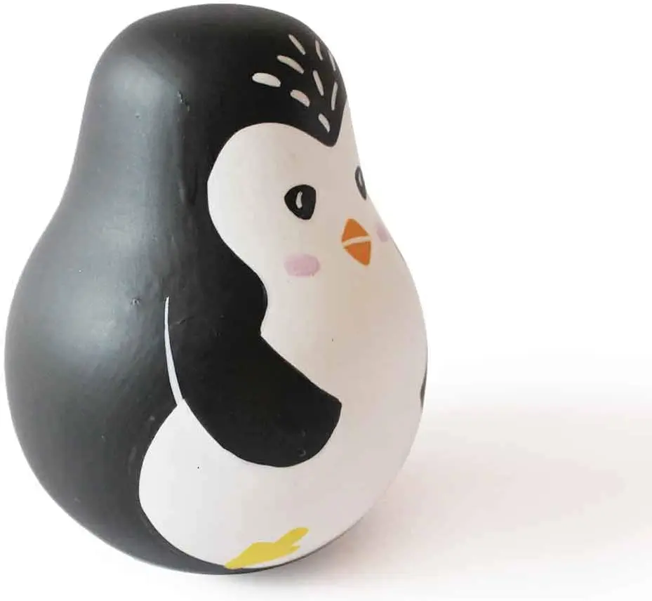 Wooden Poly Wobble Penguin Montessori Tumbler Toys Tumbler Wobbler Toys for Infant Boy Girl Gifts