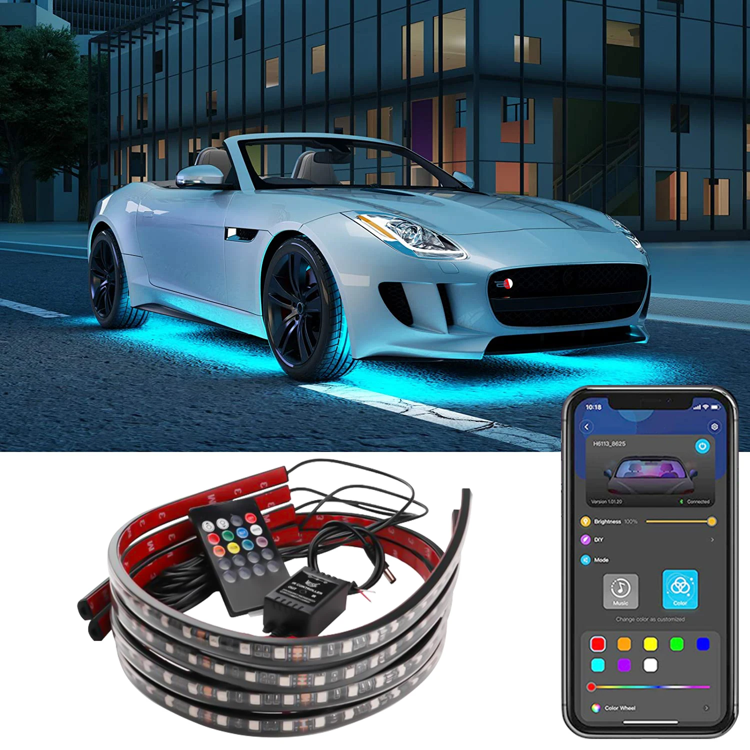 New popular tv sync golden al power led bar strip light smart 2835 for night light with batter pack guzhen