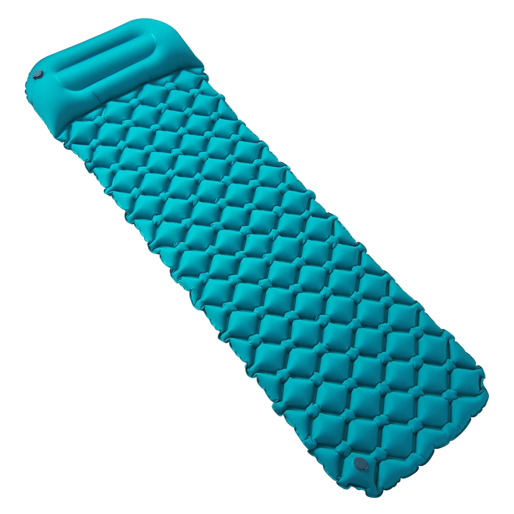 New Fashion Camping 40D Nylon Outdoor Ultralight Air Inflation Sleeping Pad Hiking Inflatable Air Mattress Pad