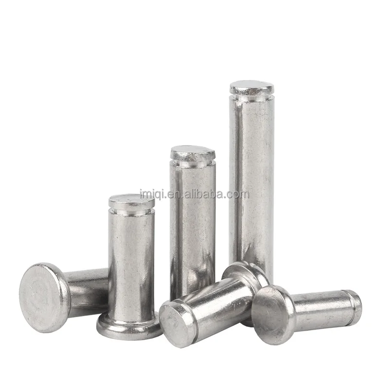 1/5x M3 M4 M5 M6 M8 M10 M12 304 Stainless Steel Flat Head Bearing Cylindrical Positioning Axis Roll Dowel Pin With Shaft Circlip