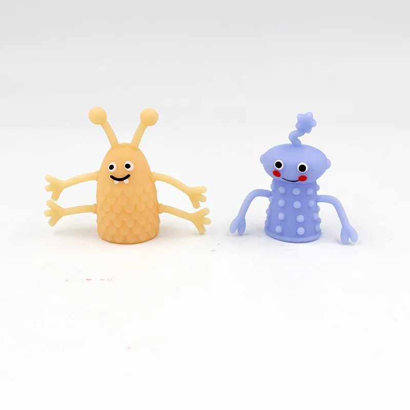 Halloween Tricky Prank Hybrid Mini Finger Doll TPR Soft Gel Plastic Monster Storytelling Finger Cots New Exotic Toys For Kids