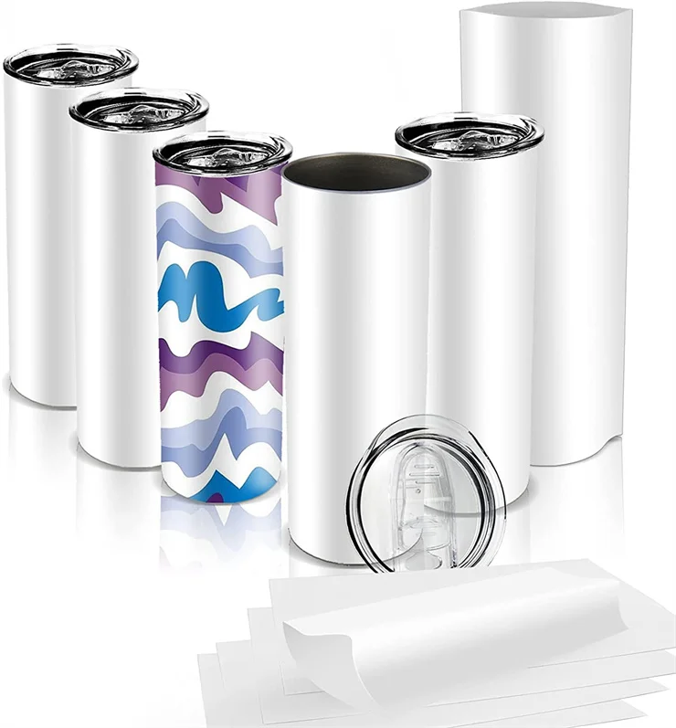 Skinny Tumblers 20oz Stainless Steel Tumbler Slim Insulated Double Wall Water Bottle with Lid and Metal Straw