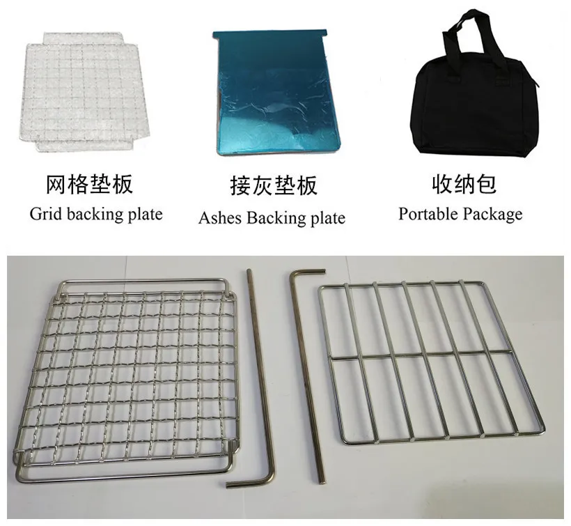 Portable Outdoor Home Camping Wood Stove Outdoor Stainless Steel Folding Barbecue Smoke Stove