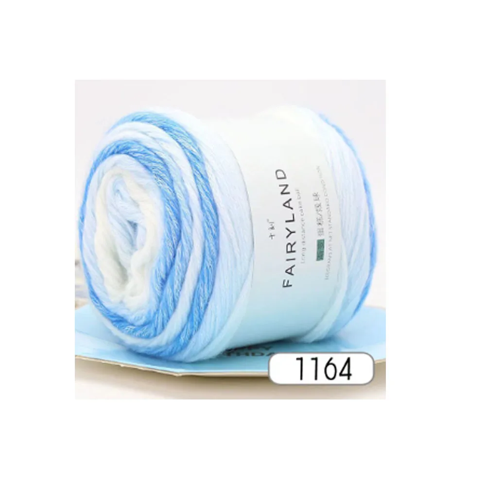 Wholesale  Popular High Quality 100g 1164 Ball Rainbow Cake Milk Acrylic Cotton Blended Yarn for Hand Knitting
