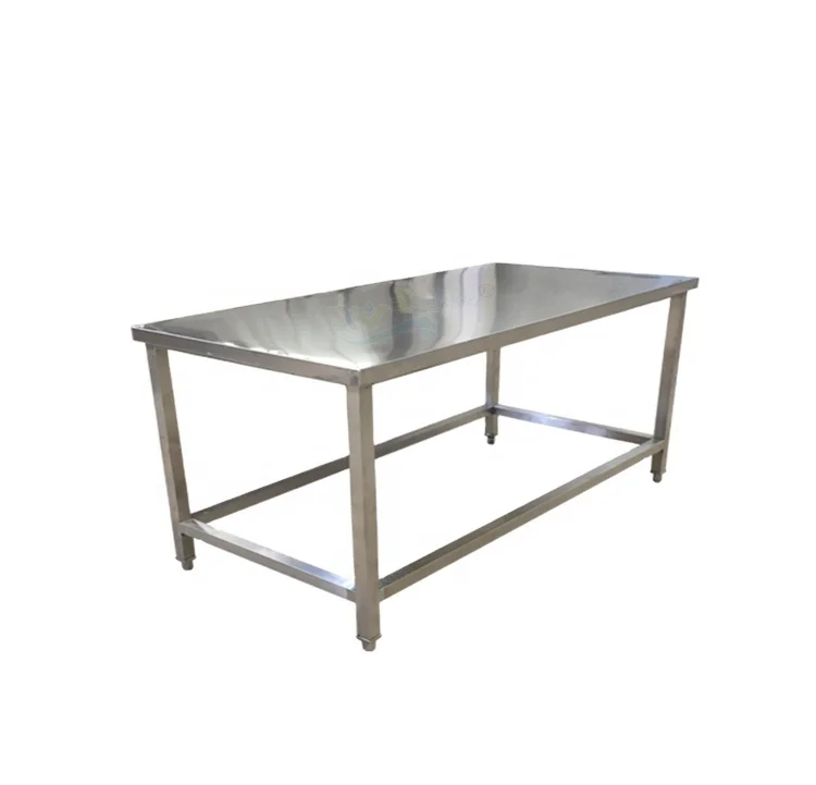 Кухонный рабочий верстак круглые ножки из нержавеющей стали стол с колесами