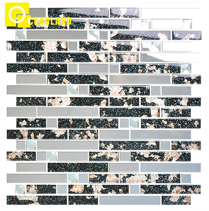 china supplier backsplash tiles kitchen crystal stone glass mosaic