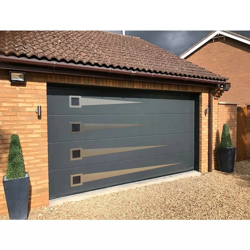 Hot sale modern design factory price aluminum alloy sectional garage doors with visual windows