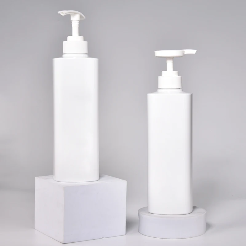 Eco Friendly 300ml PET Plastic Lotion Bottle Square Biodegradable Shower Gel Shampoo Hair Conditioner With Pump For Cosmetics