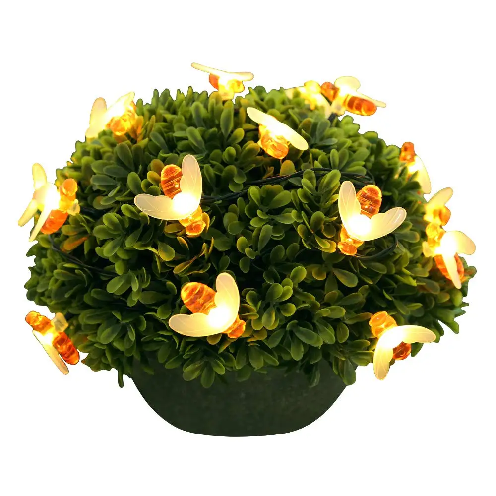 Solar String Lights Outdoor Waterproof Simulation Honey Bees Garden Xmas Decorations Solar Light Outdoor Garden