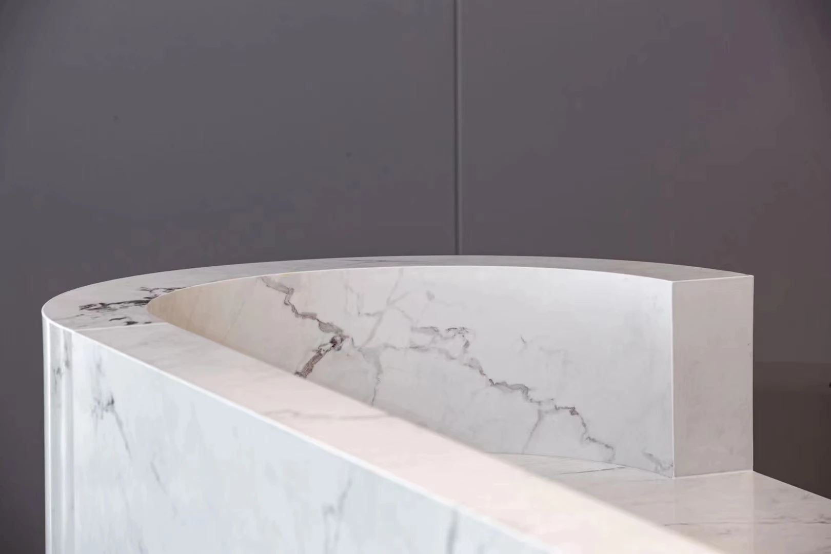 New material roman  thin volcanic white  porcelain slabs for hall countertop