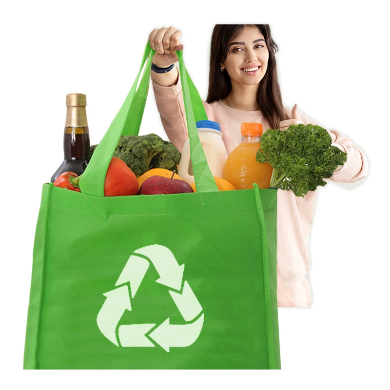 Wholesale Portable Reusable Eco Friendly Tote Bags Custom Logo Home Series Non Woven Shopping Bags Large