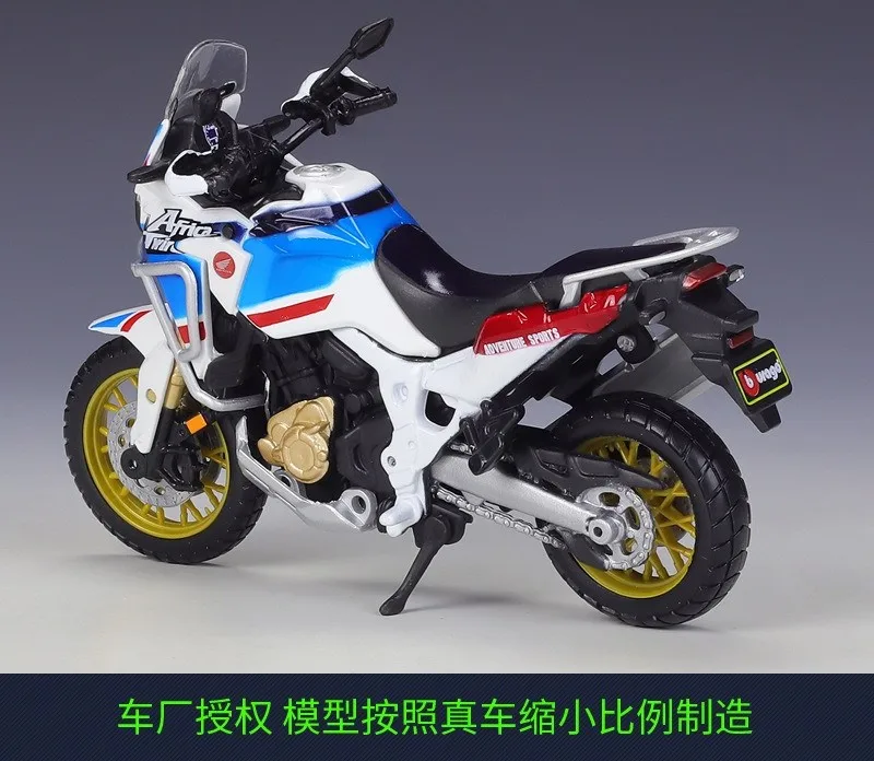 High Quality 1:18 Africa Twin Adventure Alloy Diecast Motorcycle Toy Vehicle Front Wheel Steering Simulation Motorcycle Toy