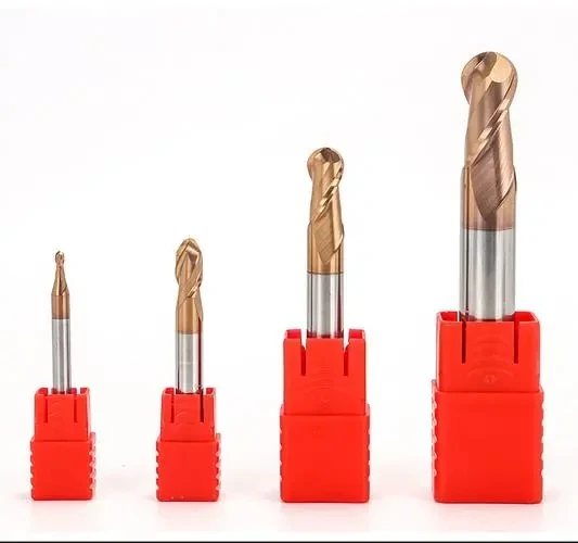 R0.5-R10 mm Hrc 55 2 Flute Carbide Ball Nose Milling Cutter Ball Nose End Mill For Die Steel Iron