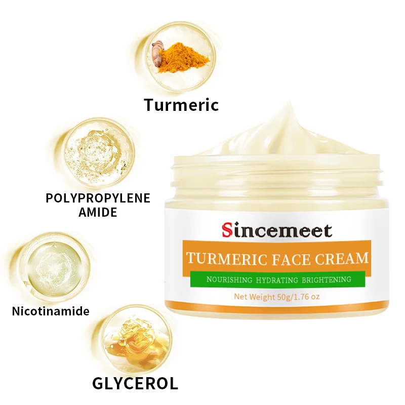 Custom Label Skin Care Face Cream, Nourishing Firming Radiant Energy Organic Herbal Nutri-Moisturizing Turmeric Creme