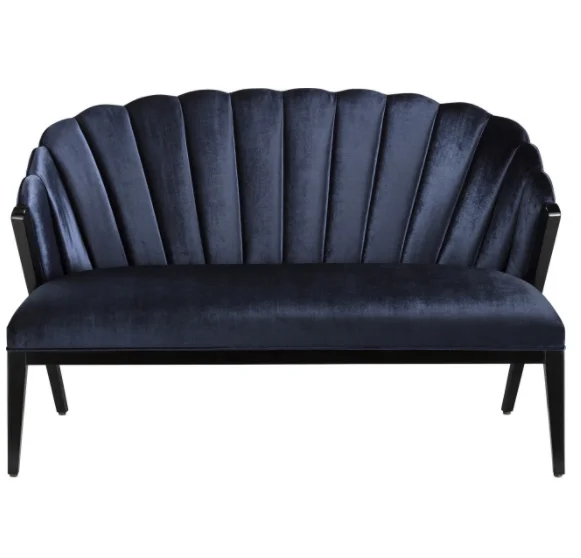 Factory Wholesale elegant wedding event furniture sofa shell shaped love seat sofa modern 2 seater bride seats for event rental