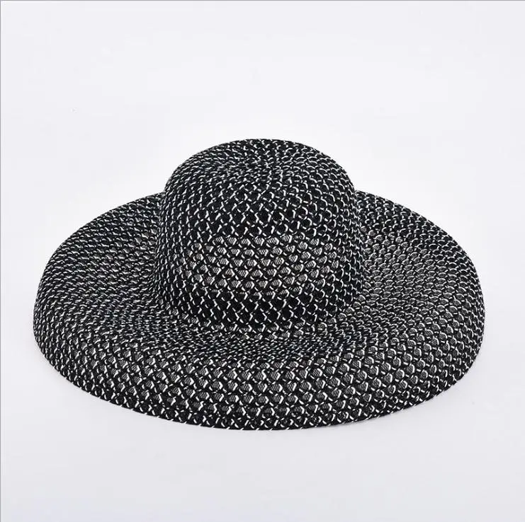 
Summer Hepburn style Back Straw Hat Visor Sunscreen Holiday Seaside Beach Big Hat Chic Fashion cool hat for women 