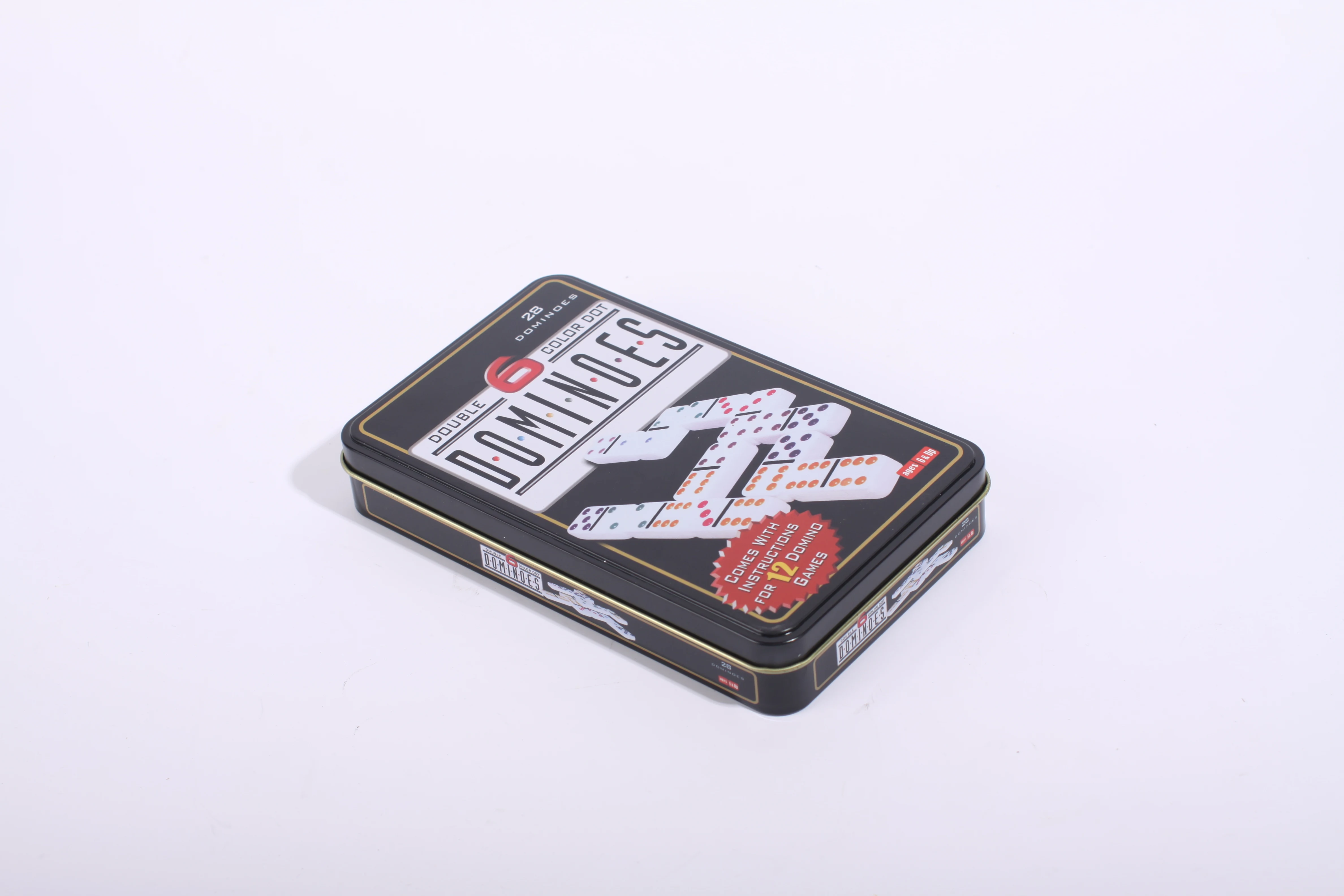 Color Double Six Professional Dominoes with Metal spin