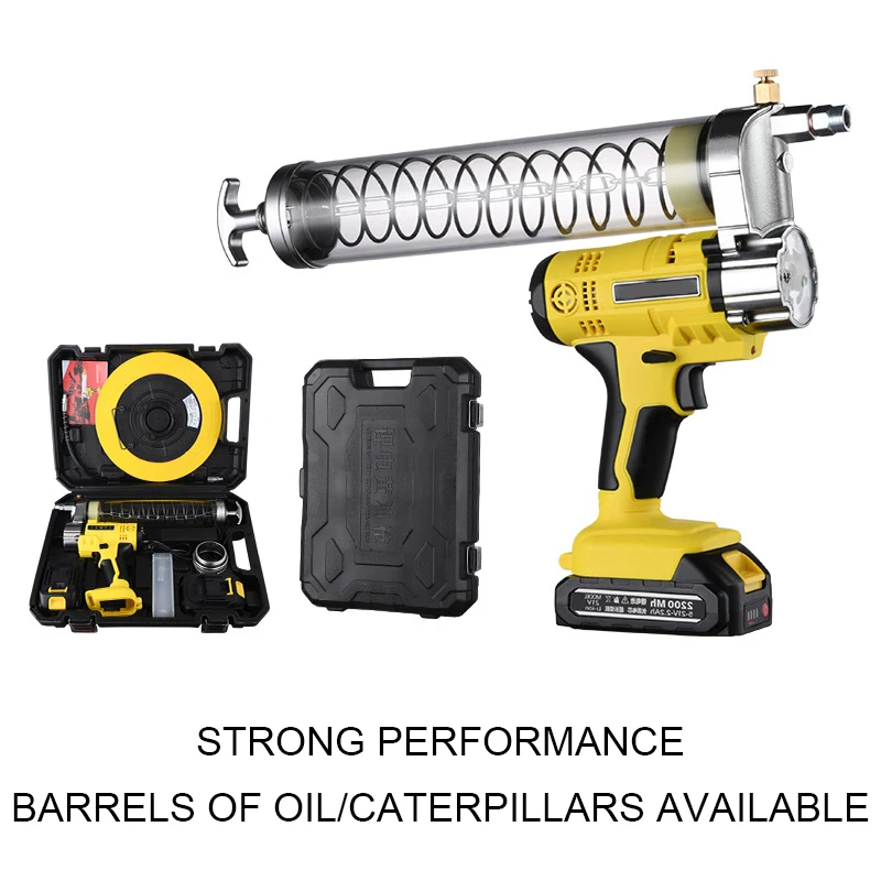 21V Electric grease pump Electric cordless grease gun with LED light High pressure excavator grease gun