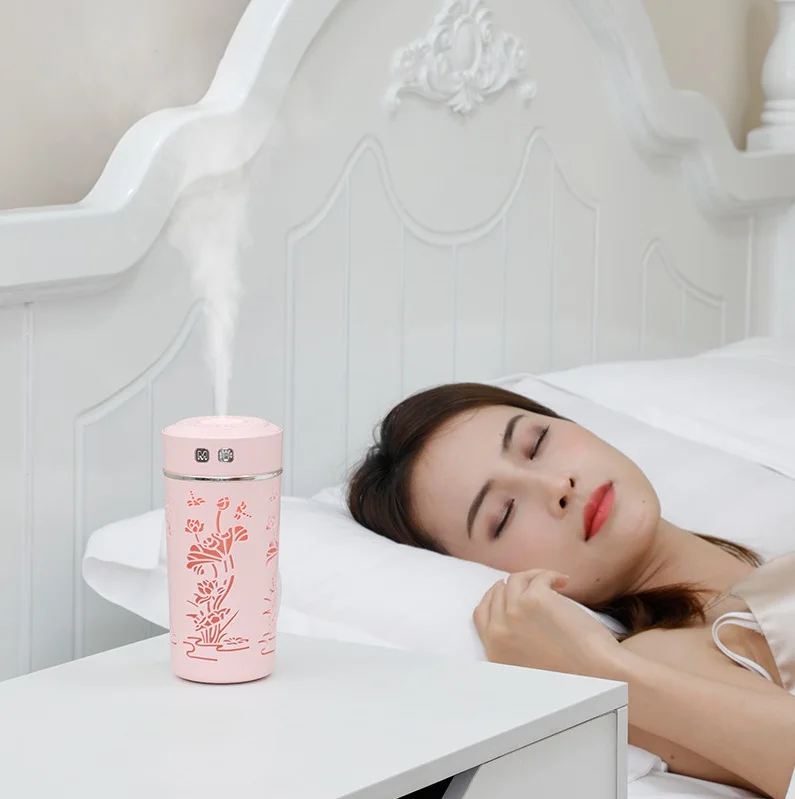 Lotus Flower Cup USB Humidifier 250ml Home Lovely Min Oils Diffuser