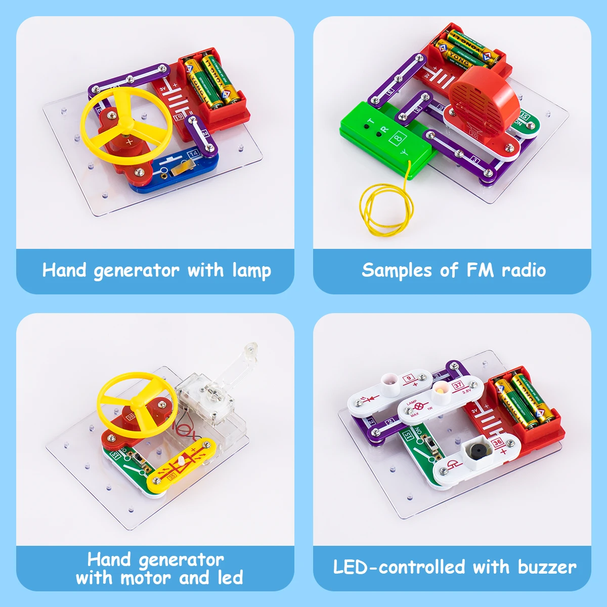 W-2289 STEM Electronics Kit Education Physics Building Block science engineering toys learning circuits for Kids 8+ stem toys