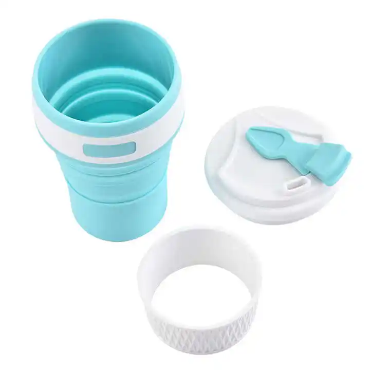 Reusable Travel Mugs Collapsible Silicone Folding Cup Foldable Collapsible Cup Custom