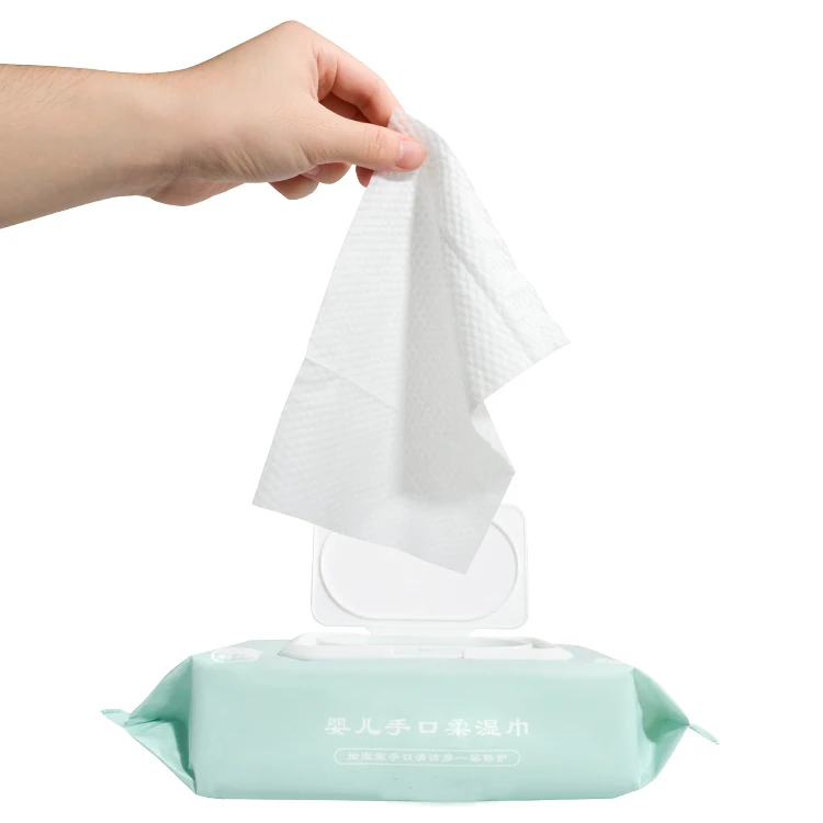 100Pcs Antibacterial No Chemical Disposable Biodegradable Bamboo Baby Wet Wipes With Aloe