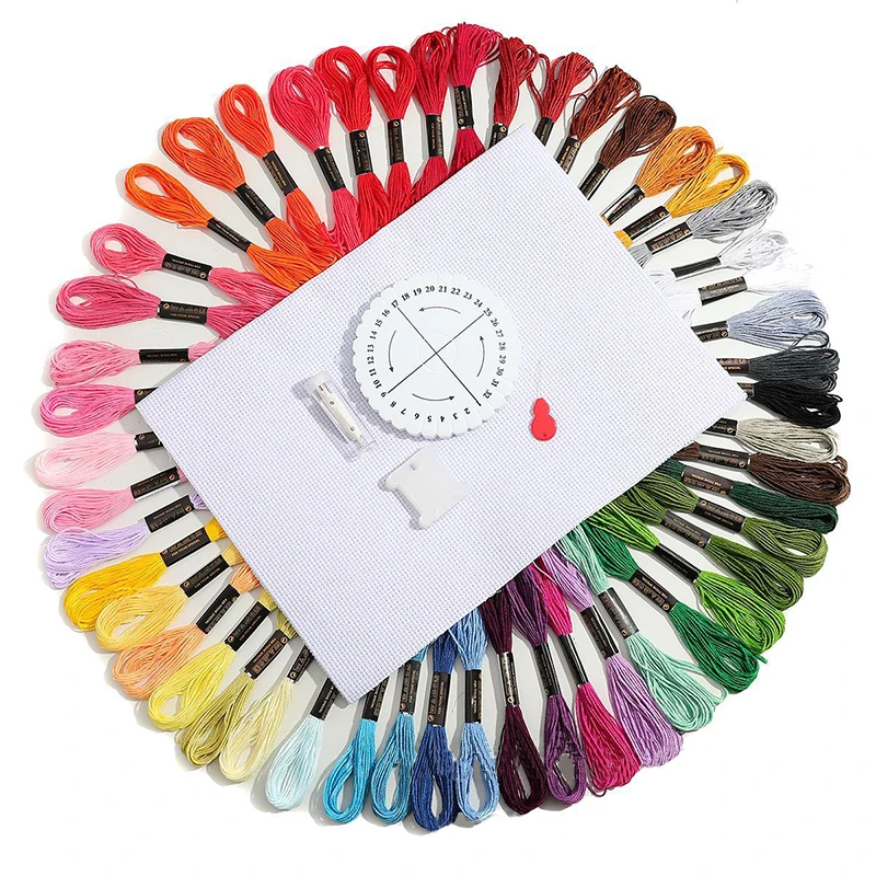 
Rainbow Color Embroidery Thread with Cotton for Cross Stitch Threads Bracelet Yarn Craft Thread 