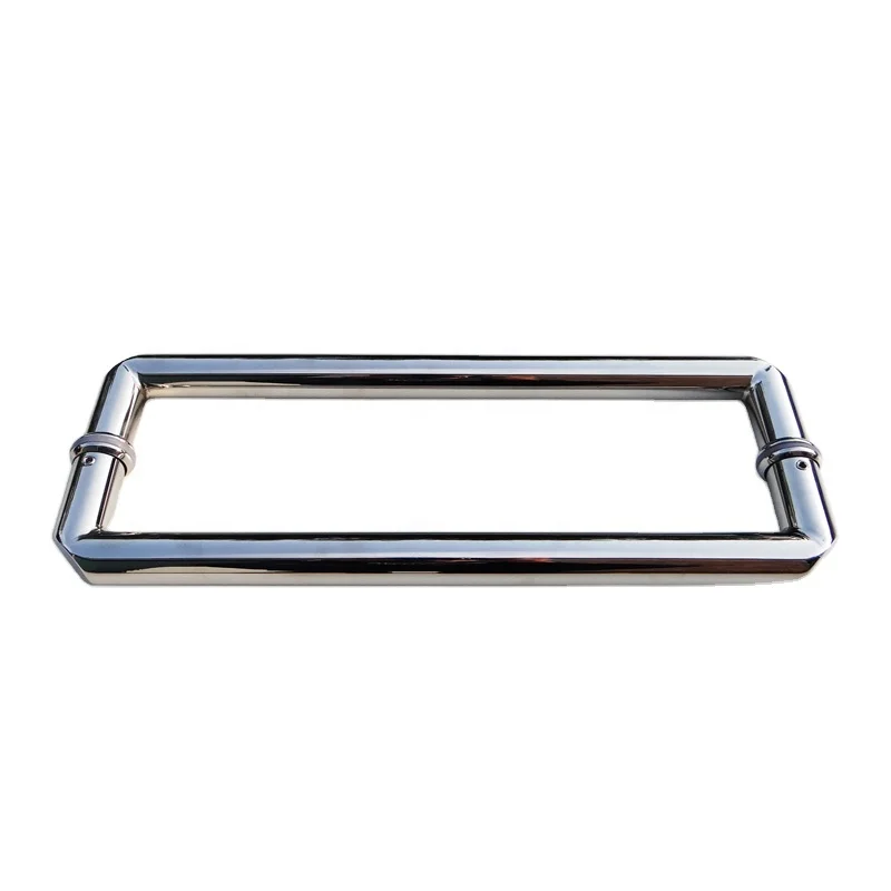 chrome stainless steel round tube D shape shower door handle