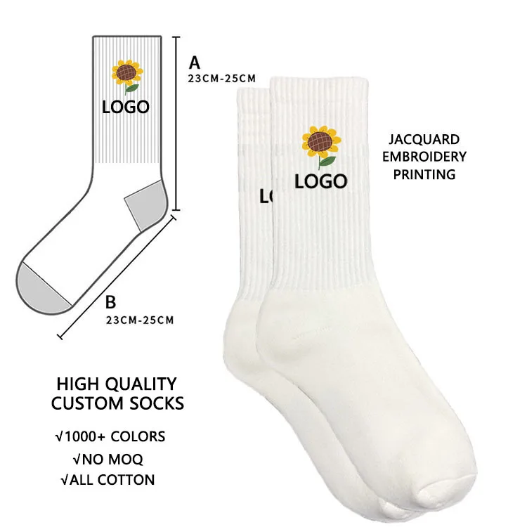 Low Moq High Quality Professional Socks Factory Unique Own Logo Design Custom Socks With Customized Labels Tags Packaging